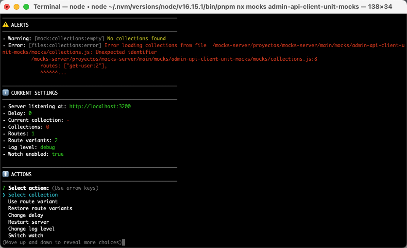 Command line interface - Interactive command line interface | Mocks Server