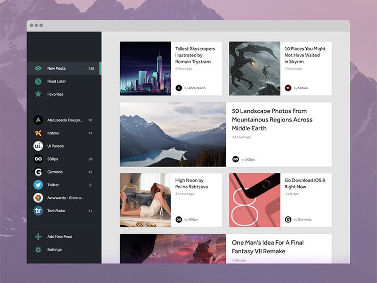 RSS reader interface - RSS Reader