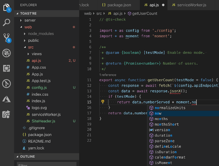 JavaScript code in VS Code editor - JavaScript Code Editors