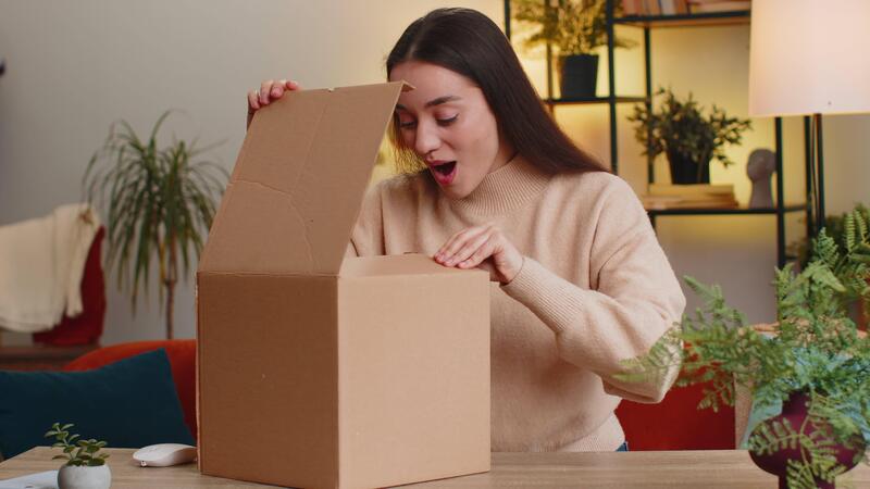 open cardboard box with code - 3D cardboard box with qr code on transparent background PNG ...