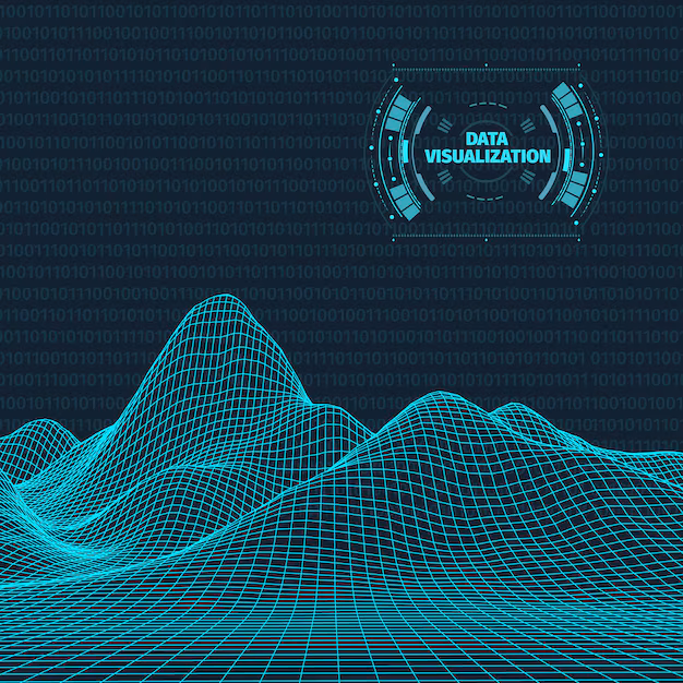 Data on the Wire visualization - Big data visualization. background 3d .big data connection ...