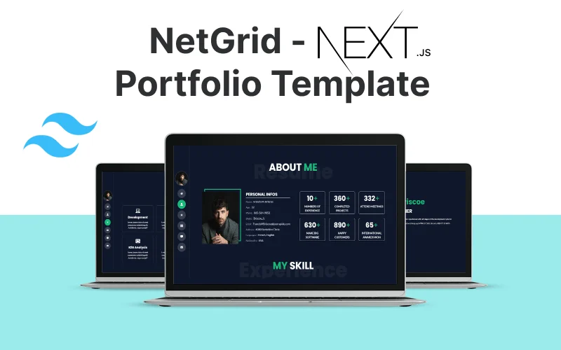 Next.js portfolio - NetGrid - NextJS Portfolio Template #341432 - TemplateMonster