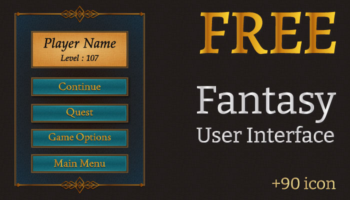 game development interface - Free Fantasy Game UI | GameDev Market