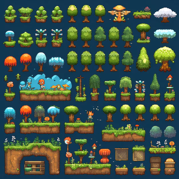 2D game sprites - 2d game sprite sheet sprites | Premium AI-generated image
