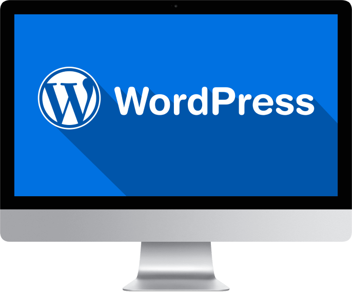 WordPress logo on computer screen - WordPress Development Company USA for Custom Websites